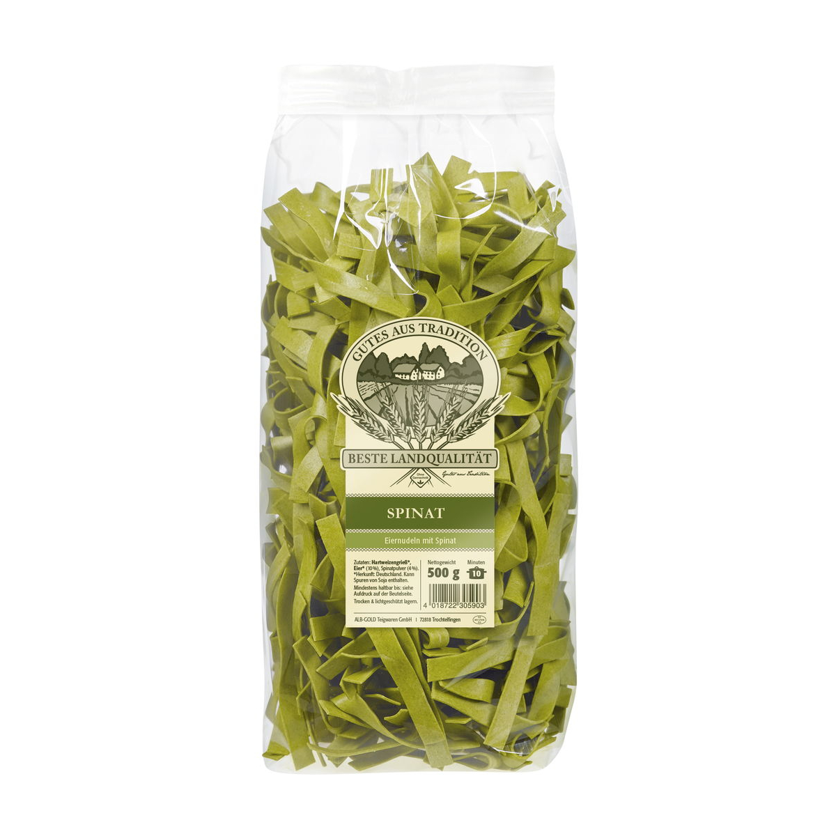 ALB-Gold Spinat Eiernudeln 10mm 500gr.