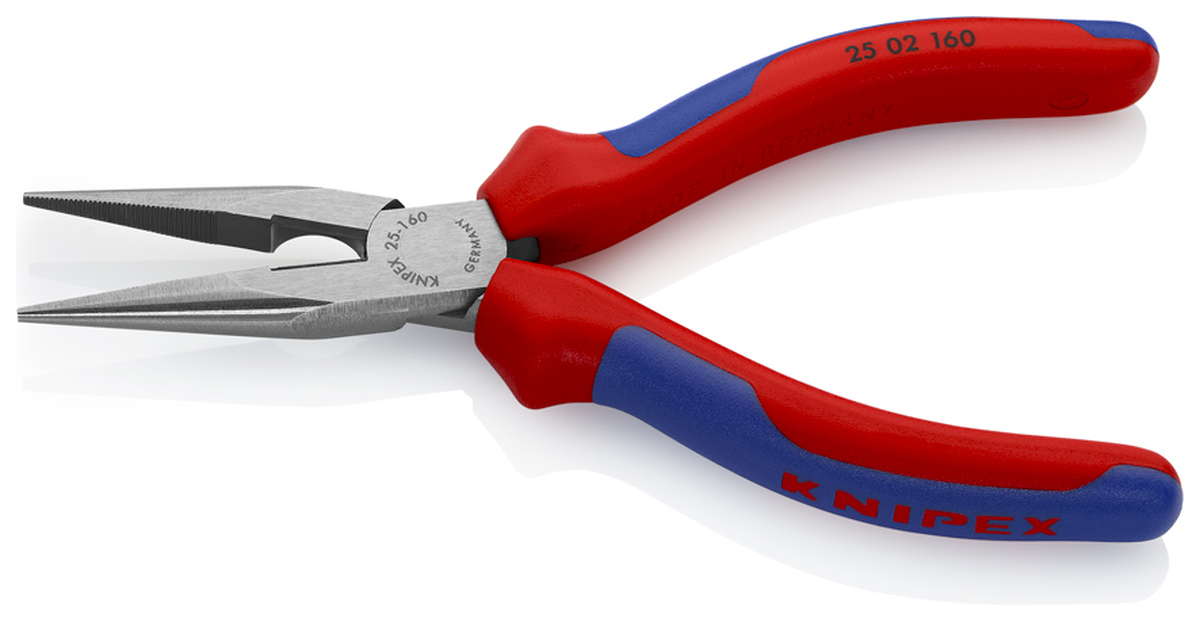 Knipex Flachrundzg mit Schneide 160mm