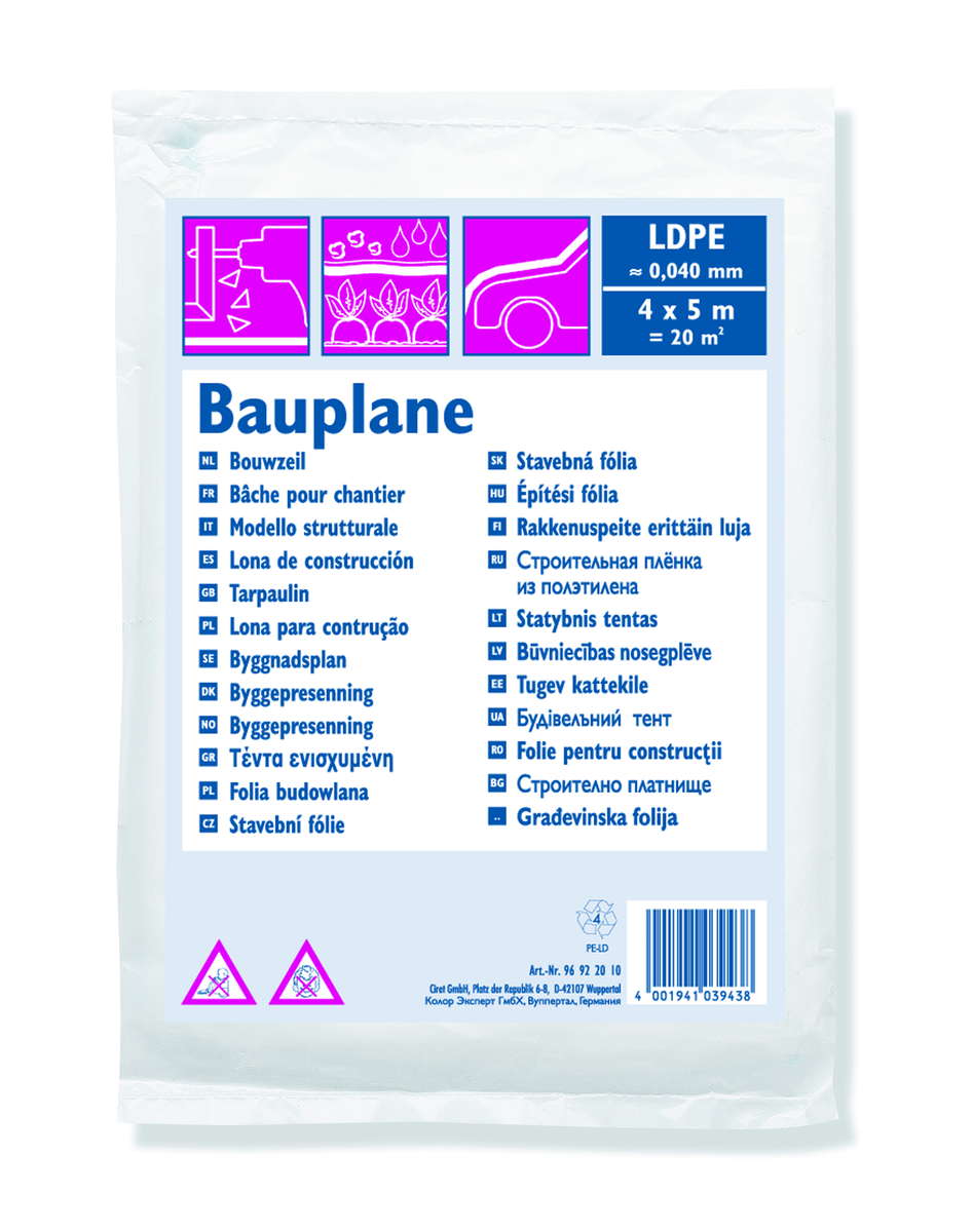Bauplane LDPE 40my 20m² 4x5m