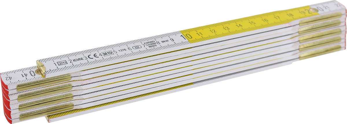 Meterstab 200 cm, gelb-weiss