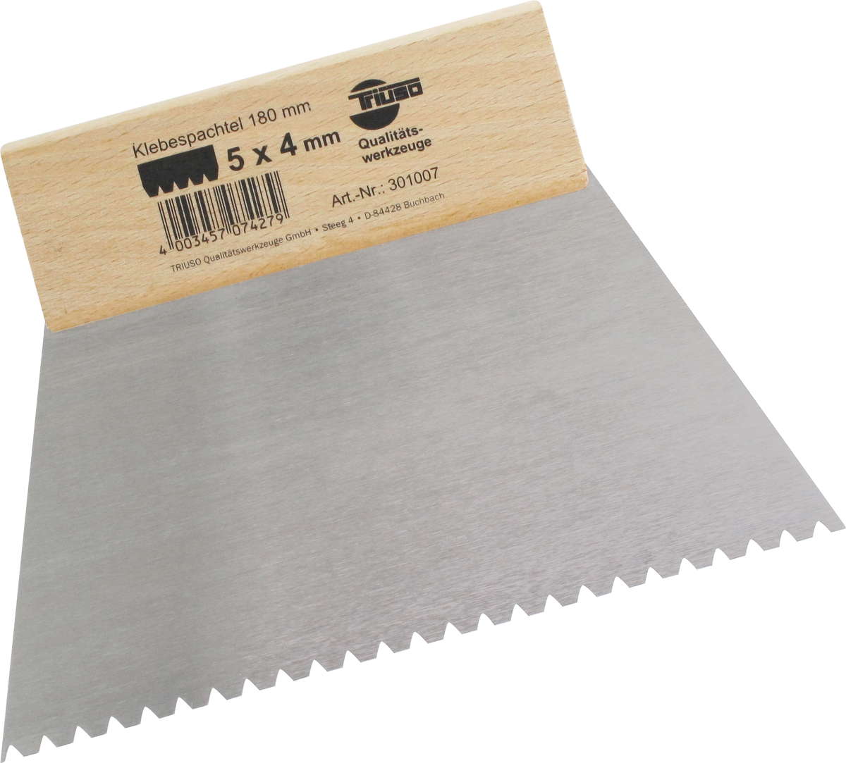 Klebespachtel 180mm, gez.5x4mm