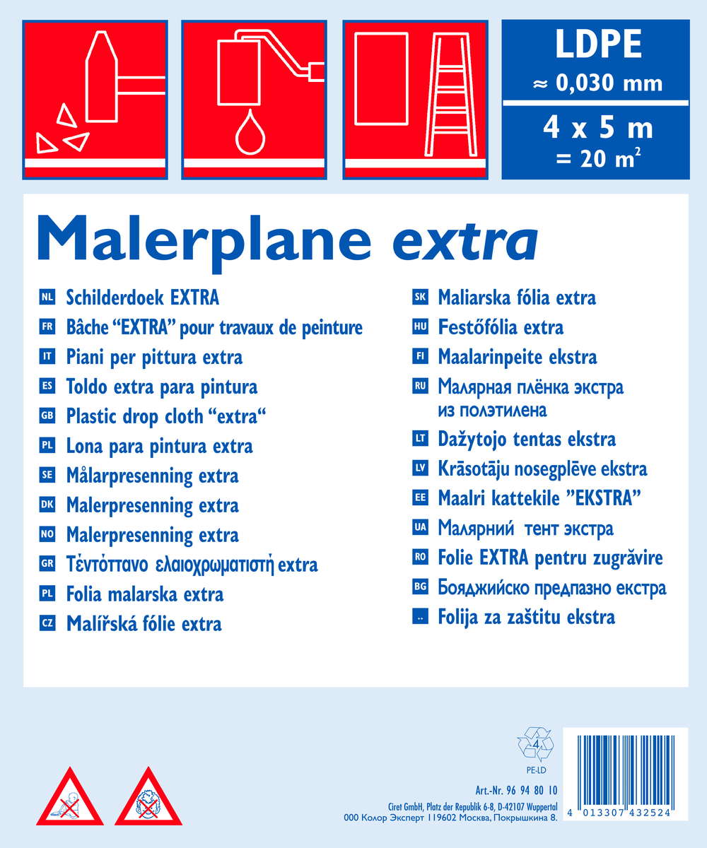 Bauplane LDPE 30my 20m² 4x5m