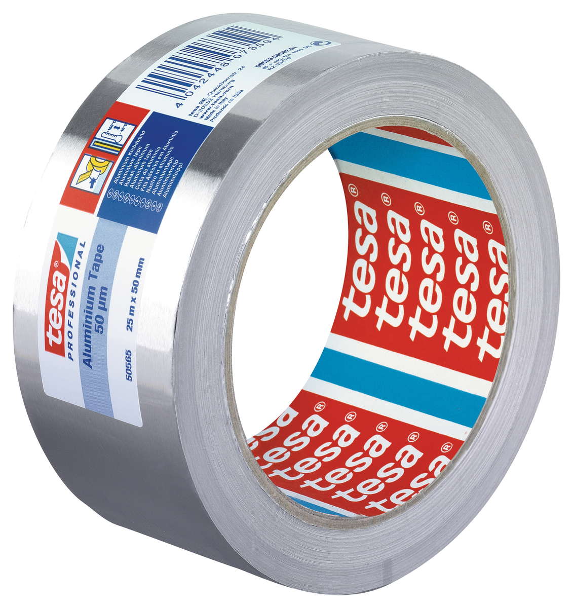Tesaband Alufolie 50m m. Liner farblos