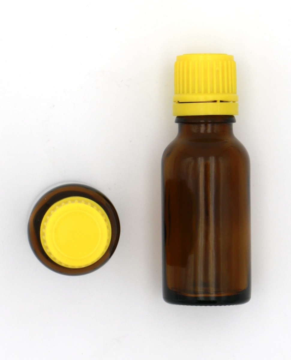 Braunflasche 20ml mit gelber