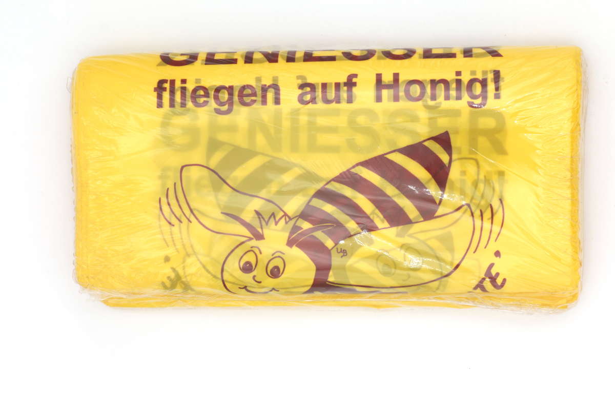 Taschen gelb mit Aufdruck Genießer