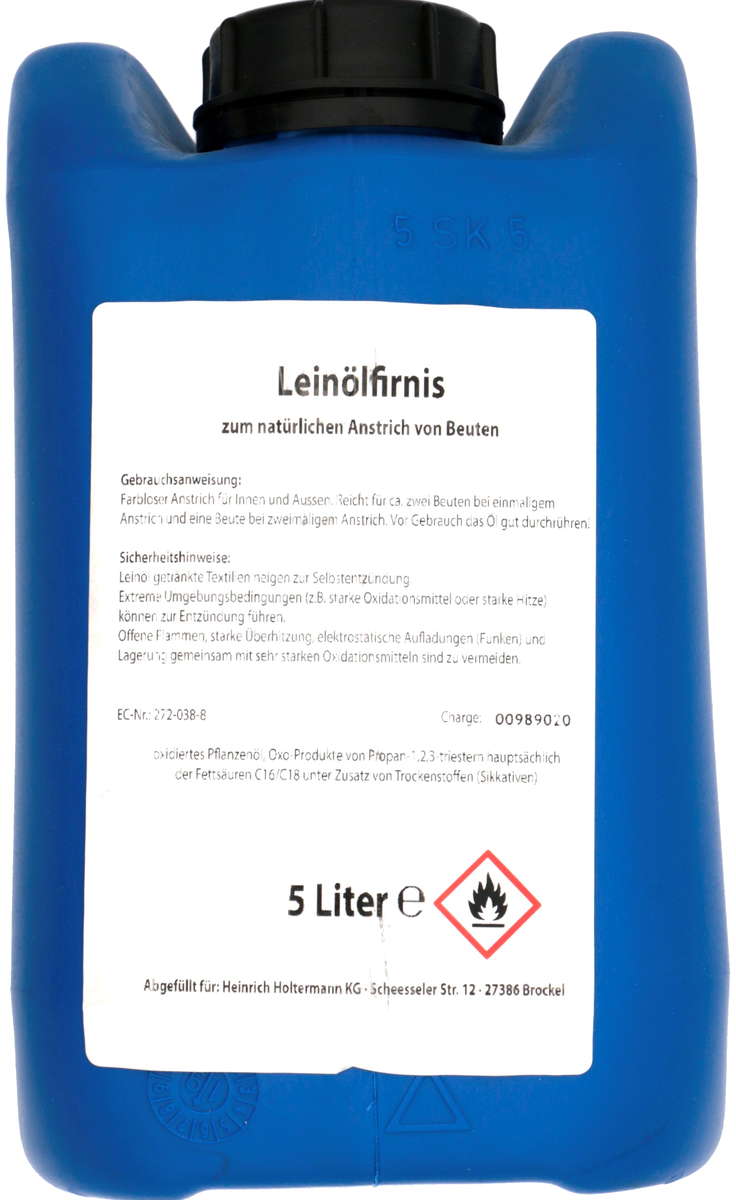 Leinölfirnis im Kanister